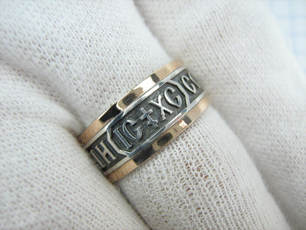 925 Sterling Silver and 375 gold band with prayer text and Jesus Christ name. Item code RI001920. Picture 13