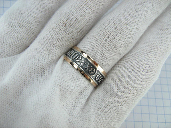 925 Sterling Silver and 375 gold band with prayer text and Jesus Christ name. Item code RI001921. Picture 11