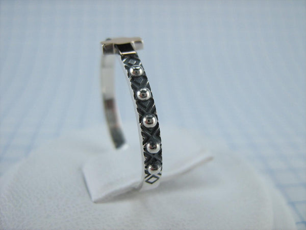 925 Sterling Silver and 375 gold finger rosary ring depicting cross. Item code RI001936. Picture 3