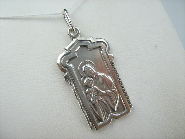 925 Sterling Silver icon pendant and medal in frame depicting Mother of God and Jesus Christ child. Item number MD001789. Picture 5