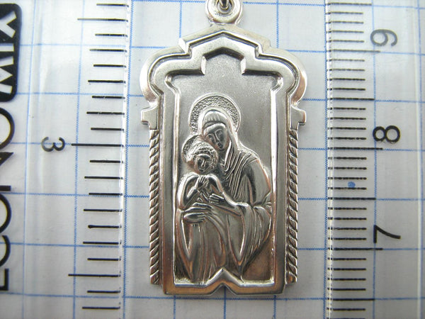 925 Sterling Silver icon pendant and medal in frame depicting Mother of God and Jesus Christ child. Item number MD001789. Picture 8