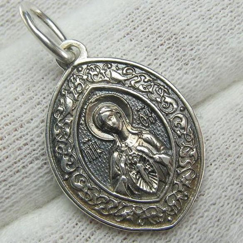 925 Sterling Silver Christian pendant depicting Mother of God Helper at Childbirth. Item number MD001517. Picture 1