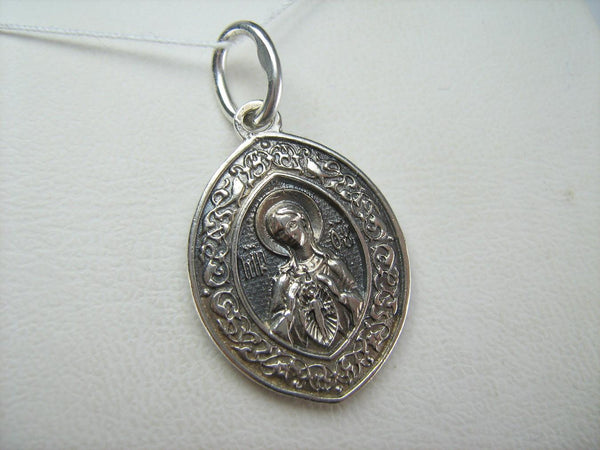 925 Sterling Silver Christian pendant depicting Mother of God Helper at Childbirth. Item number MD001517. Picture 5