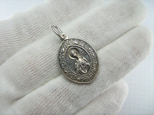 925 Sterling Silver Christian pendant depicting Mother of God Helper at Childbirth. Item number MD001517. Picture 2