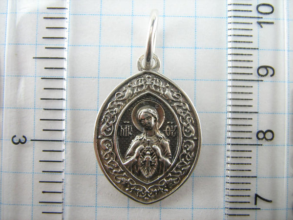925 Sterling Silver Christian pendant depicting Mother of God Helper at Childbirth. Item number MD001517. Picture 6