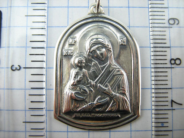 925 Sterling Silver icon pendant and medal in openwork frame depicting Mother of God of the Three Hands. Item code MD001766. Picture 6