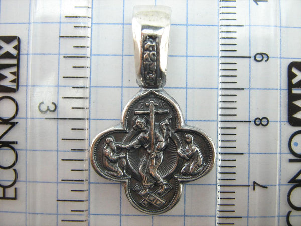 925 Sterling Silver icon pendant and cross necklace depicting Jesus Christ Resurrection, Risen Minerva, Redeemer, Descent of Christ into Hell, Anastasis. Item number MD001787. Picture 6
