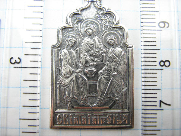 925 Sterling Silver icon pendant and medal with Christian prayer inscription to the Holy Trinity. Item code MD001399. Picture 8