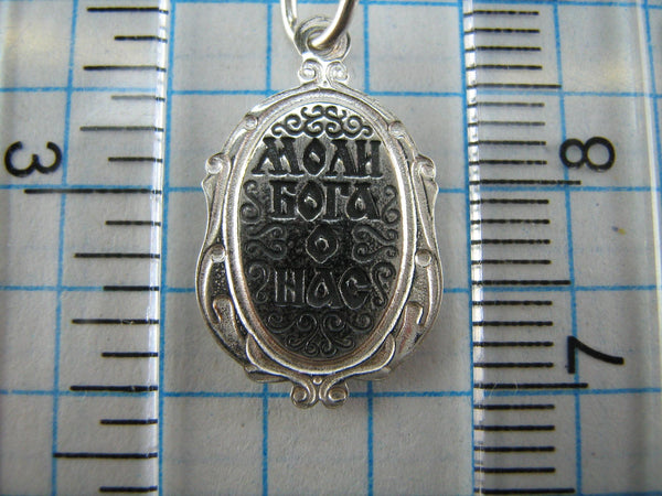 925 Sterling Silver icon pendant and medal with Christian prayer inscription to Saint Constantine the Great, also called Constantinus and Roman Emperor. Item number MD000695. Picture 11
