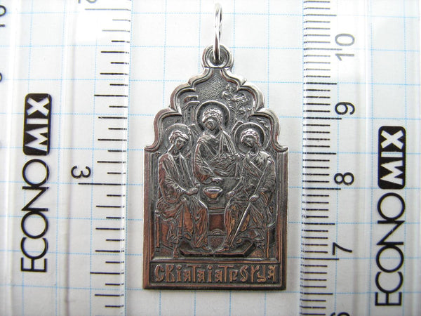 925 Sterling Silver icon pendant and medal with Christian prayer inscription to the Holy Trinity. Item code MD001399. Picture 6