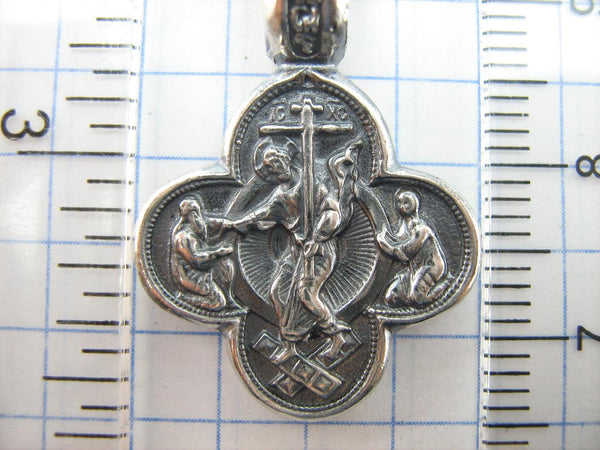 925 Sterling Silver icon pendant and cross necklace depicting Jesus Christ Resurrection, Risen Minerva, Redeemer, Descent of Christ into Hell, Anastasis. Item number MD001787. Picture 8