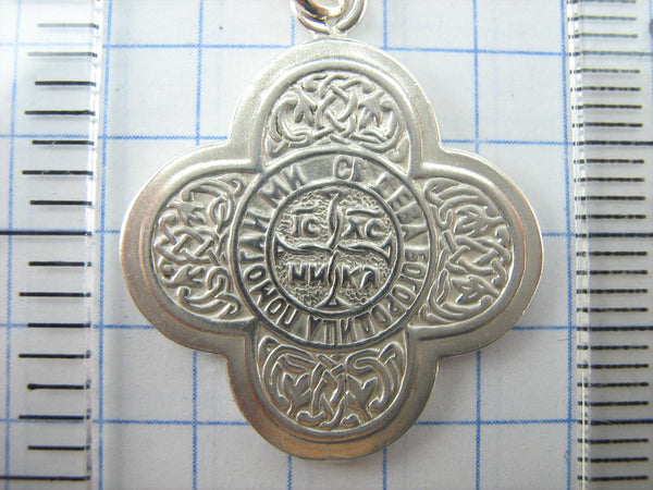 925 Sterling Silver icon pendant and cross necklace depicting Jesus Christ Resurrection, Risen Minerva, Redeemer, Descent of Christ into Hell, Anastasis. Item number MD001788. Picture 4