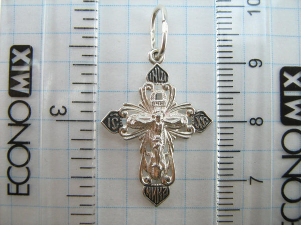 New solid 925 Sterling Silver cross pendant and crucifix with Christian prayer text. Picture 7