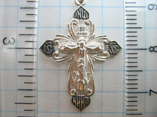 New solid 925 Sterling Silver cross pendant and crucifix with Christian prayer text. Picture 9