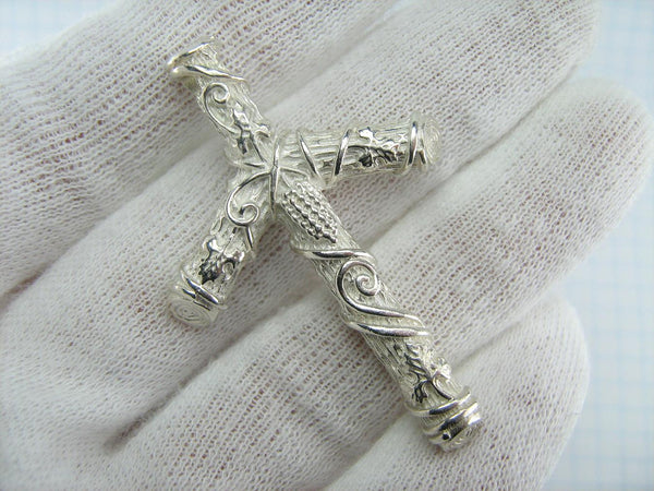 Solid 925 Sterling Silver Saint Nino cross pendant. Item number CR001045. Picture 2