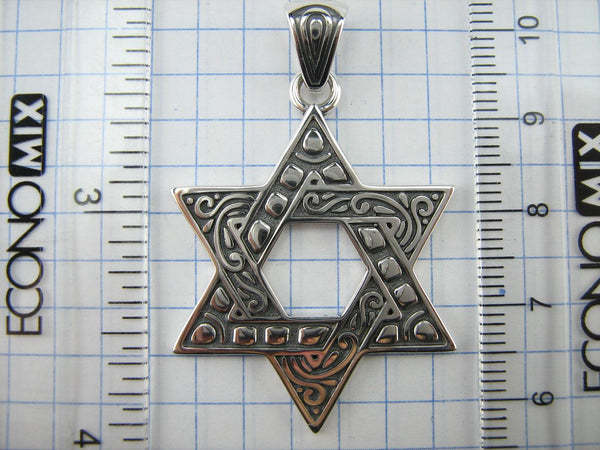 925 Sterling Silver Magen David necklace shaped star. Item code PN001778. Picture 6