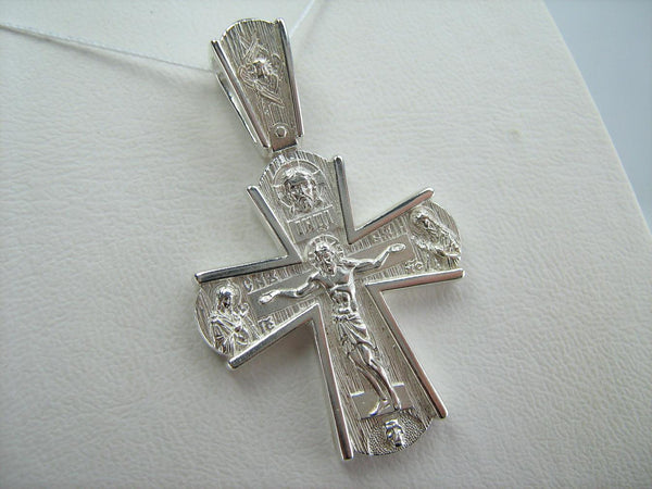 925 Sterling Silver statement cross pendant and crucifix with Cyrillic prayer inscription. Item code CR001043. Picture 5