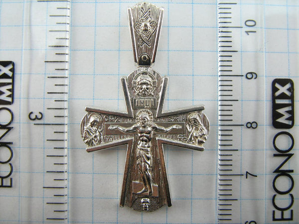 925 Sterling Silver statement cross pendant and crucifix with Cyrillic prayer inscription. Item code CR001052. Picture 6