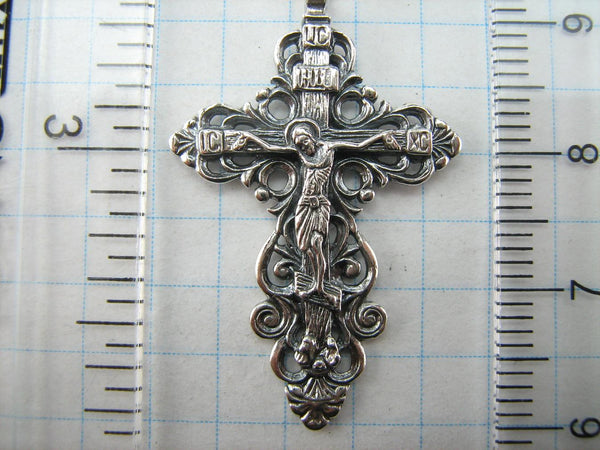 925 Sterling Silver cross pendant and crucifix with Christian prayer inscription. Picture 8.