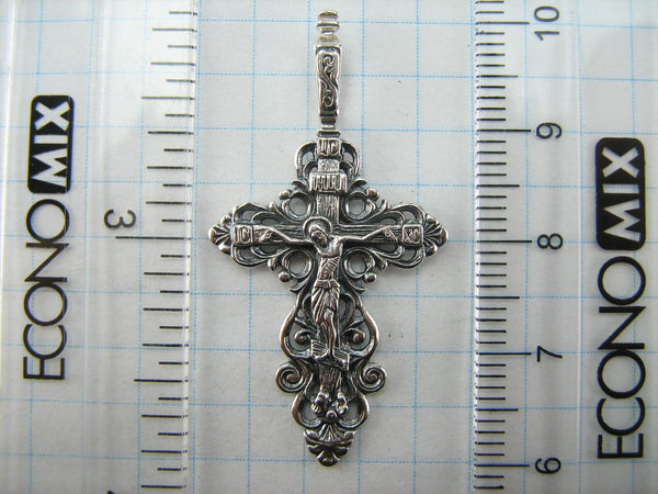 925 Sterling Silver cross pendant and crucifix with Christian prayer inscription. Picture 6.