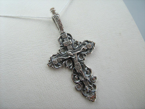 925 Sterling Silver cross pendant and crucifix with Christian prayer inscription. Picture 5.