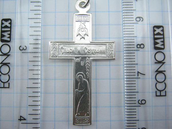 925 Sterling Silver cross pendant and crucifix with the image of Saint Andrew the Apostle. Picture 13