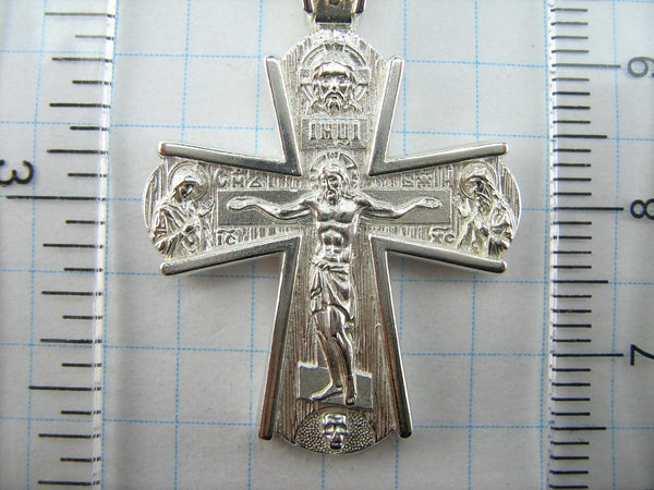 925 Sterling Silver statement cross pendant and crucifix with Cyrillic prayer inscription. Item code CR001043. Picture 8