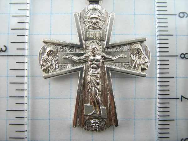 925 Sterling Silver statement cross pendant and crucifix with Cyrillic prayer inscription. Item code CR001052. Picture 8