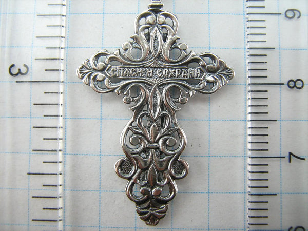 925 Sterling Silver cross pendant and crucifix with Christian prayer inscription. Picture 11.