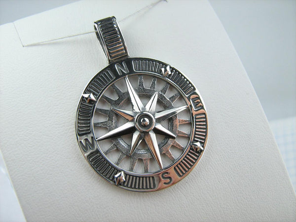 925 Sterling Silver wind rose shaped compass. Item code PN001762. Picture 5