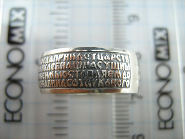 925 Sterling Silver band with Lord’s prayer scripture on the black oxidized background. Item number RI001639. Picture 5