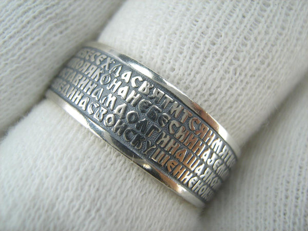 925 Sterling Silver band with Lord’s prayer scripture on the black oxidized background. Picture 10