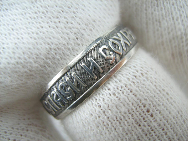 925 Sterling Silver ring with Christian prayer scripture and old believers’ cross. Item number RI001672. Picture 12