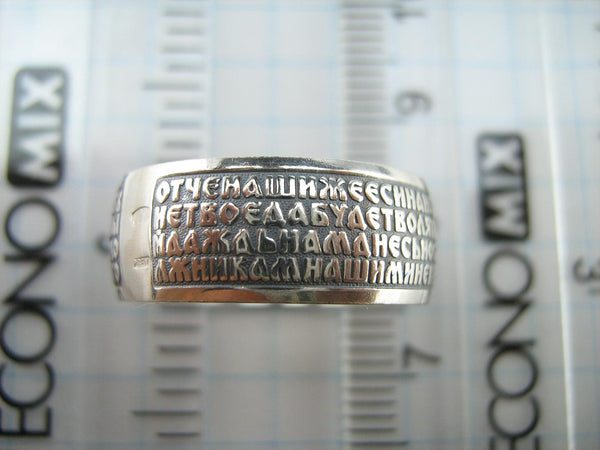 925 Sterling Silver band with Lord’s prayer scripture on the black oxidized background. Item number RI001639. Picture 4