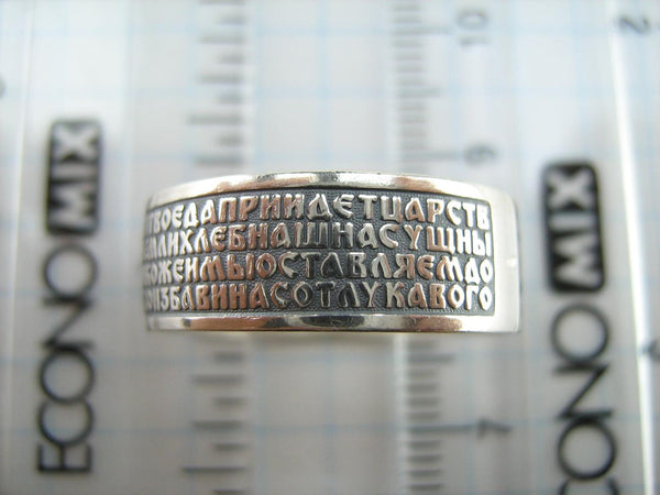 925 Sterling Silver band with Lord’s prayer scripture on the black oxidized background. Picture 5