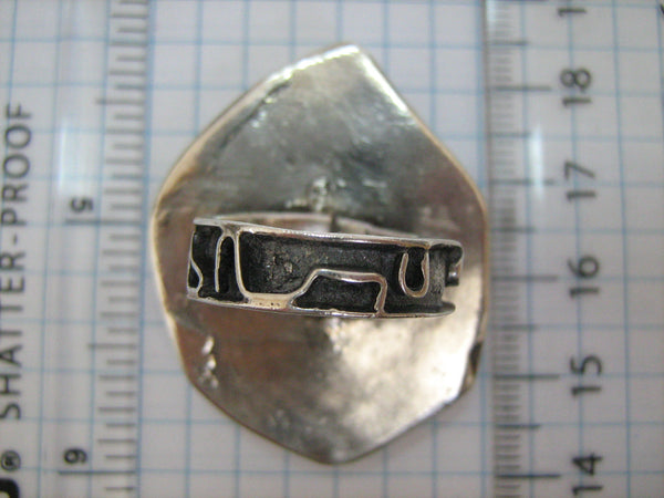 925 Sterling Silver Ring US size 5.75 Raw Garnet Crystal Big Large Huge Vintage Fine Jewelry RI000008