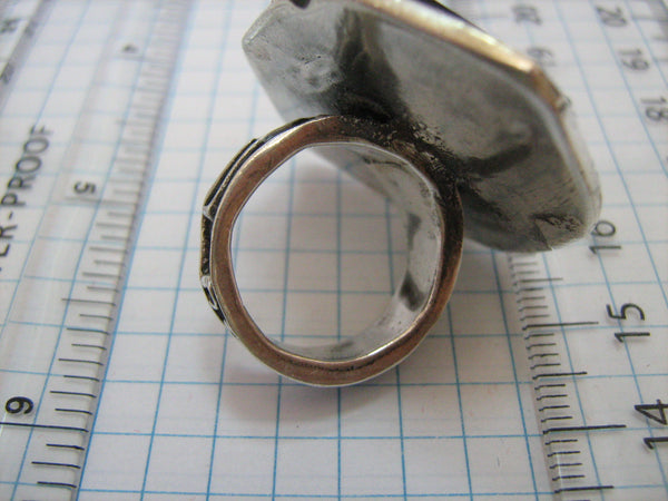 925 Sterling Silver Ring US size 5.75 Raw Garnet Crystal Big Large Huge Vintage Fine Jewelry RI000008