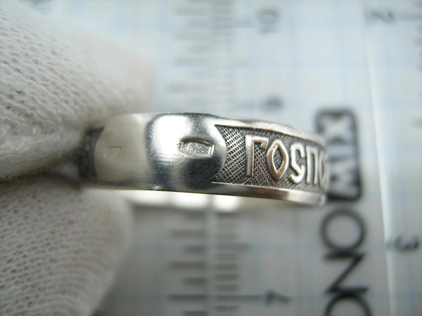 925 Sterling Silver ring with Christian prayer scripture and old believers’ cross. Item number RI001672. Picture 9