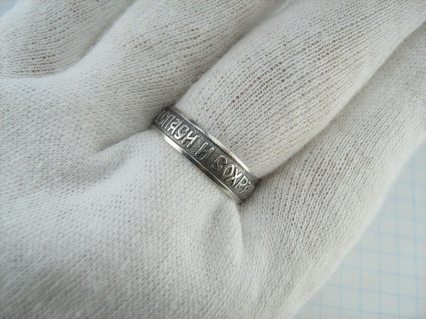925 Sterling Silver ring with Christian prayer scripture and old believers’ cross. Item number RI001672. Picture 11