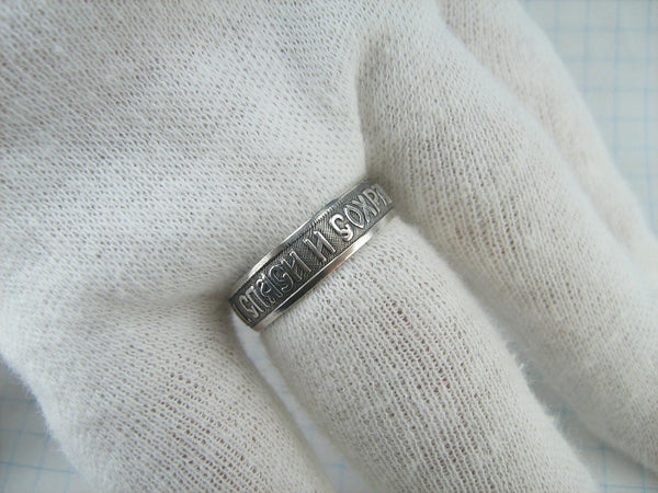 925 Sterling Silver ring with Christian prayer scripture and old believers’ cross. Item number RI001672. Picture 13