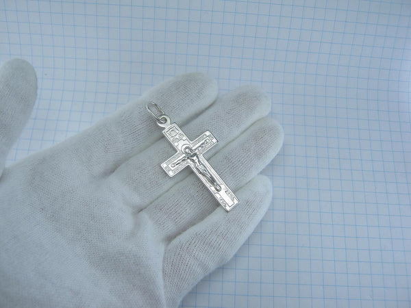 925 Sterling Silver cross pendant and crucifix with the image of Saint Andrew the Apostle. Picture 3
