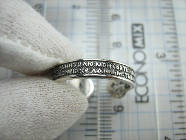 SOLID 925 Sterling Silver Ring Band Prayer Scripture Religious Amulet Adjustable Size New Christian Church Fine and Faith Jewelry RI001992