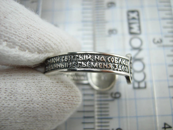SOLID 925 Sterling Silver Ring Band Prayer Scripture Religious Amulet Adjustable Size New Christian Church Fine and Faith Jewelry RI001992