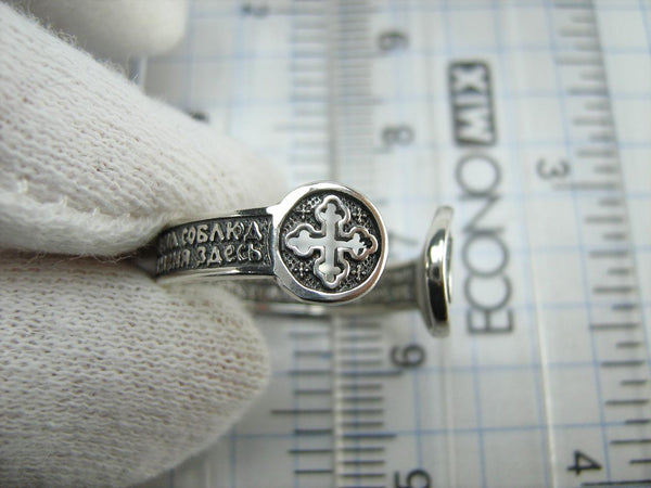SOLID 925 Sterling Silver Ring Band Prayer Scripture Religious Amulet Adjustable Size New Christian Church Fine and Faith Jewelry RI001992