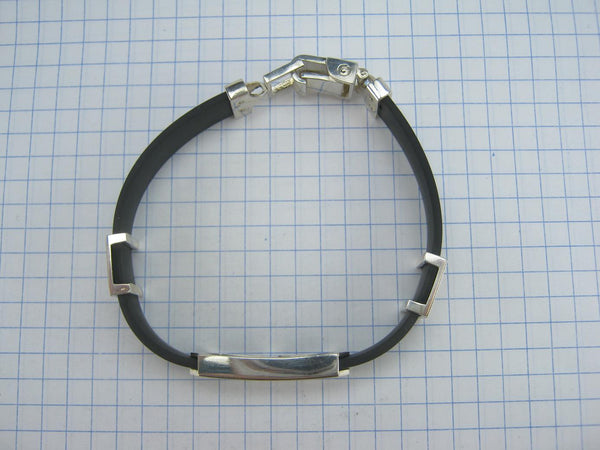 925 Sterling Silver and 375 real Gold bracelet with Cyrillic prayer text - Picture 6