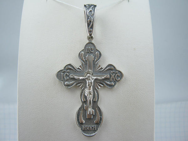 SOLID 925 Sterling Silver Cross Pendant Jesus Christ Crucifix Vintage Statement Amulet Christian Church Fine and Faith Jewelry CR001167
