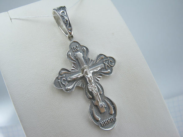 SOLID 925 Sterling Silver Cross Pendant Jesus Christ Crucifix Vintage Statement Amulet Christian Church Fine and Faith Jewelry CR001167