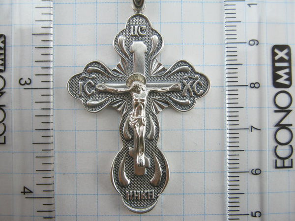 SOLID 925 Sterling Silver Cross Pendant Jesus Christ Crucifix Vintage Statement Amulet Christian Church Fine and Faith Jewelry CR001167