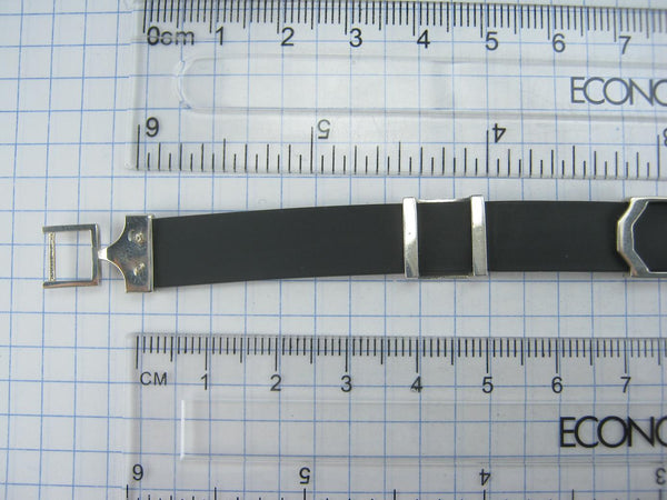 925 Sterling Silver and 375 real Gold bracelet with Cyrillic prayer text - Picture 13