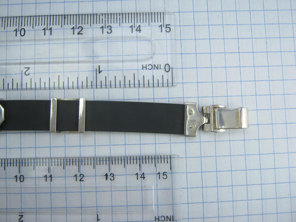 925 Sterling Silver and 375 real Gold bracelet with Cyrillic prayer text - Picture 15